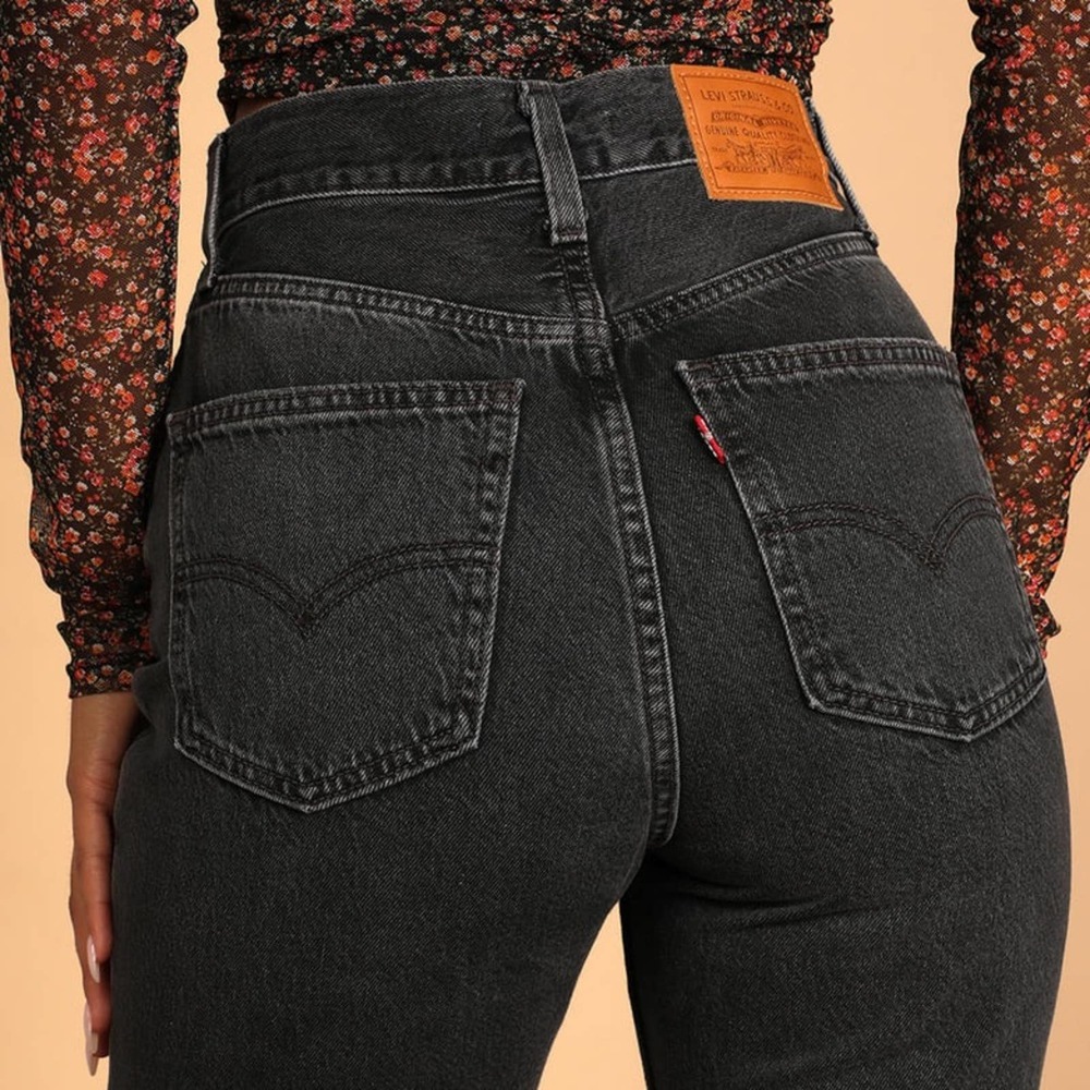 Levi's Black High-Rise Wide-Leg Jeans - Picture 2 of 15